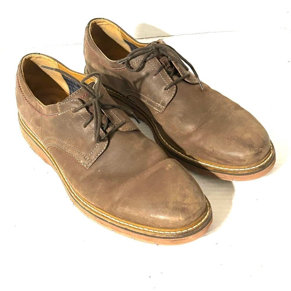 Clarks  Shoes Newkirk Plain Brown Nubuck Leather Dress Casual Grunge Sz 11 M